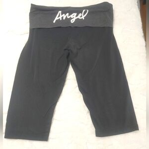 Vintage Victoria Secret "Angel" Foldover Capri Black/Gray Sz Med